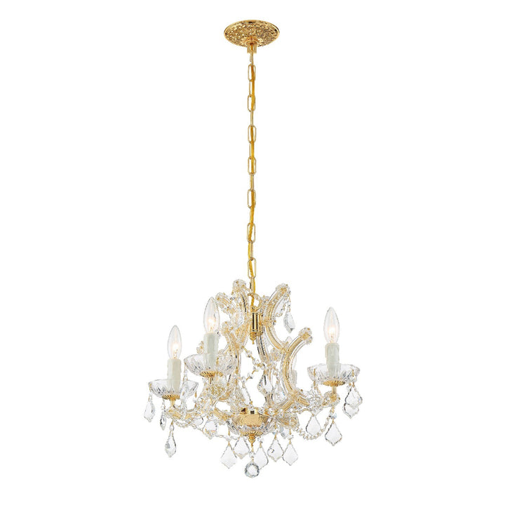 Crystorama Maria Theresa 4 Light Spectra Crystal Gold Mini Chandelier