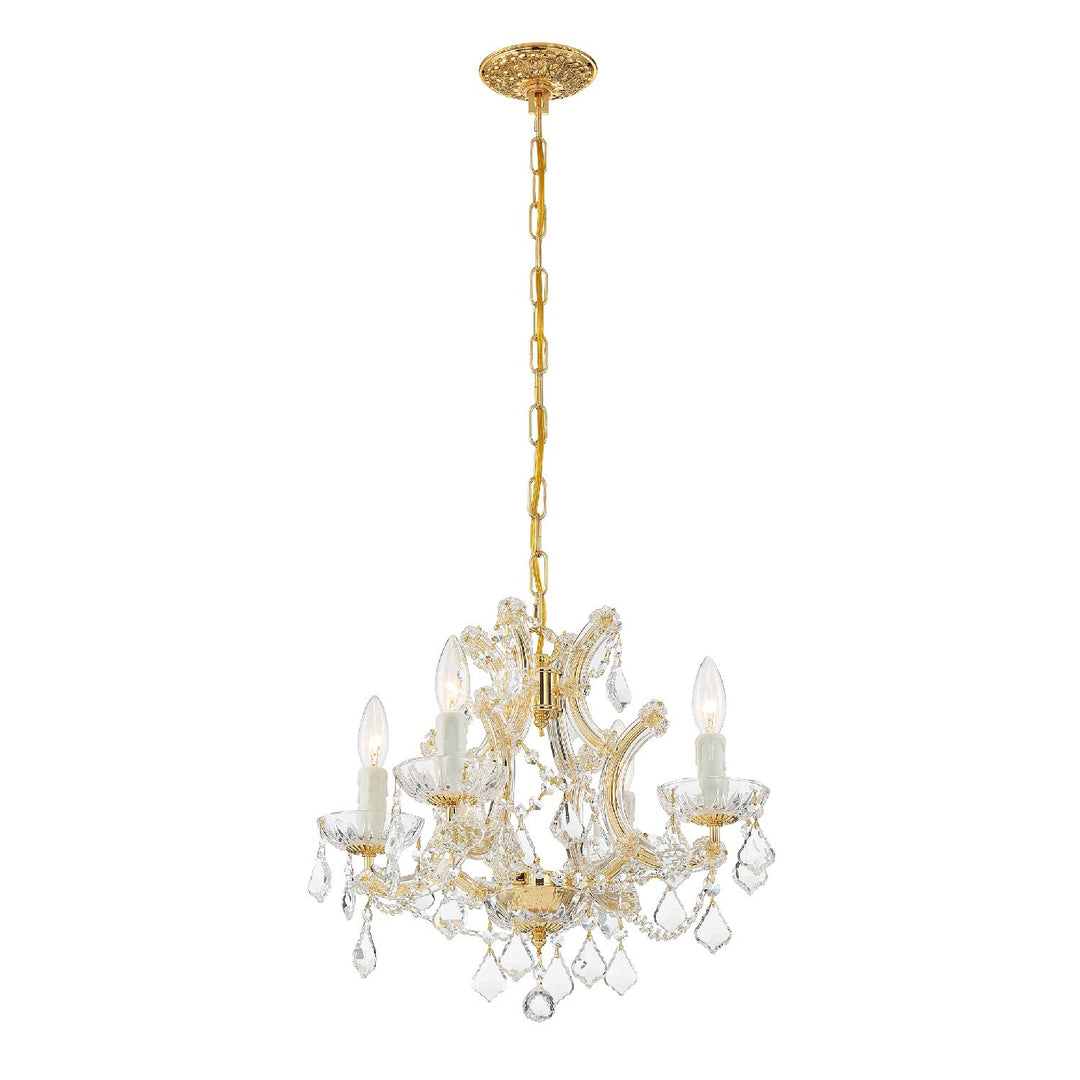 Crystorama Maria Theresa 4 Light Spectra Crystal Gold Mini Chandelier