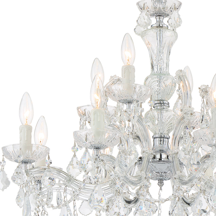 Crystorama Maria Theresa 12 Light Swarovski Strass Crystal Gold Chandelier