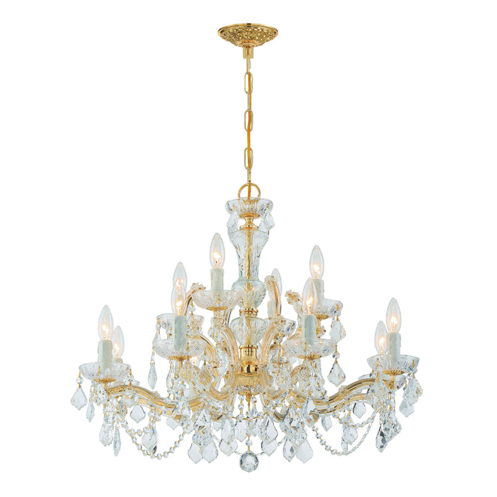 Maria Theresa 12 Light Swarovski Strass Crystal Gold Chandelier