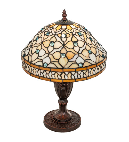 10" High Jeweled Quatrefoil Accent Lamp