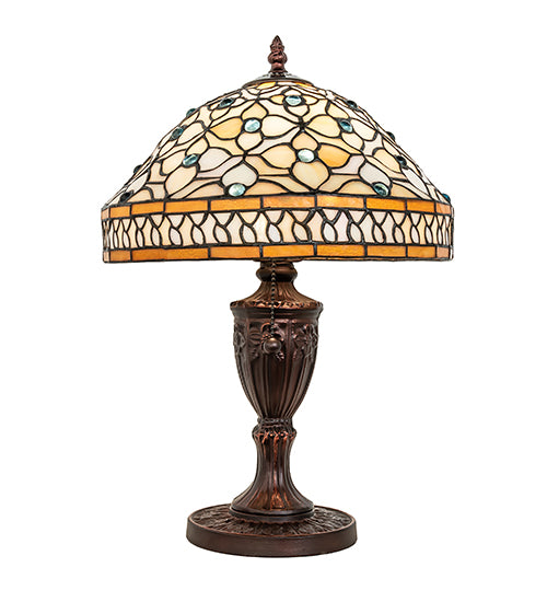 10" High Jeweled Quatrefoil Accent Lamp