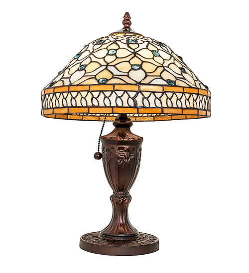 10" High Jeweled Quatrefoil Accent Lamp