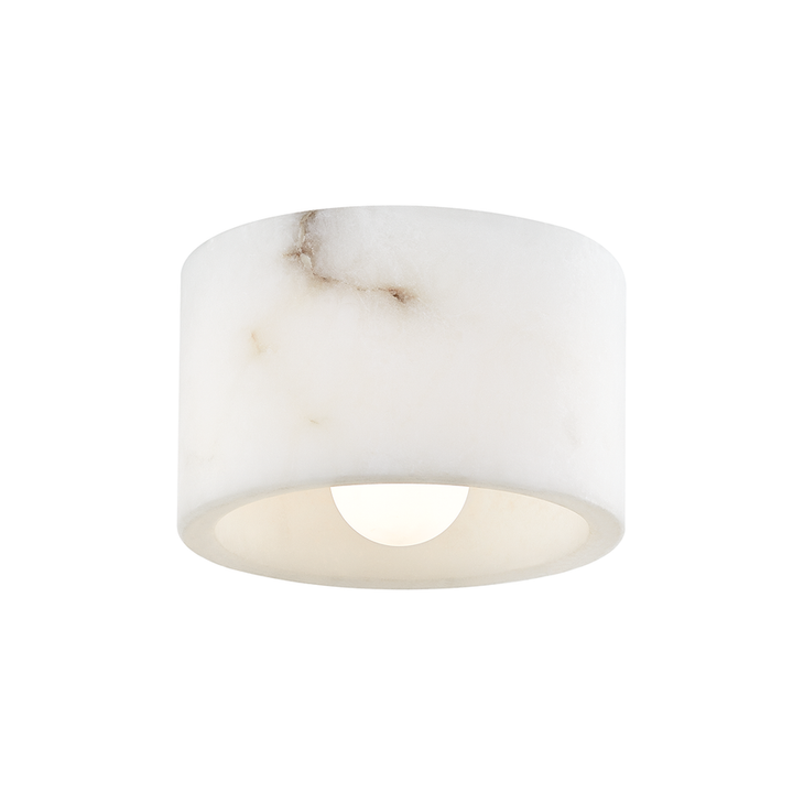 Loris Flush Mount Alabaster - Polished Nickel