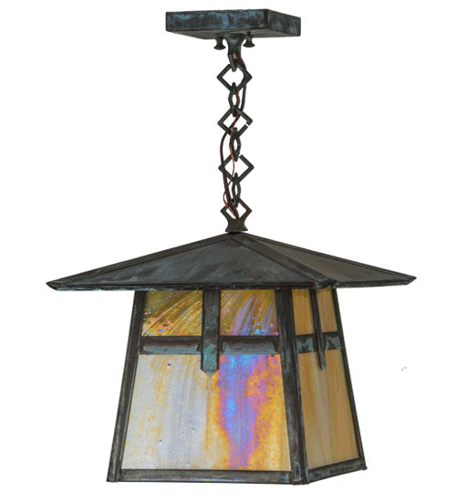 12"Sq Stillwater Cross Mission Ceiling Pendant