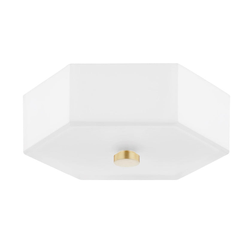 Lizzie Flush Mount - Aged Brass/Polished Nickel