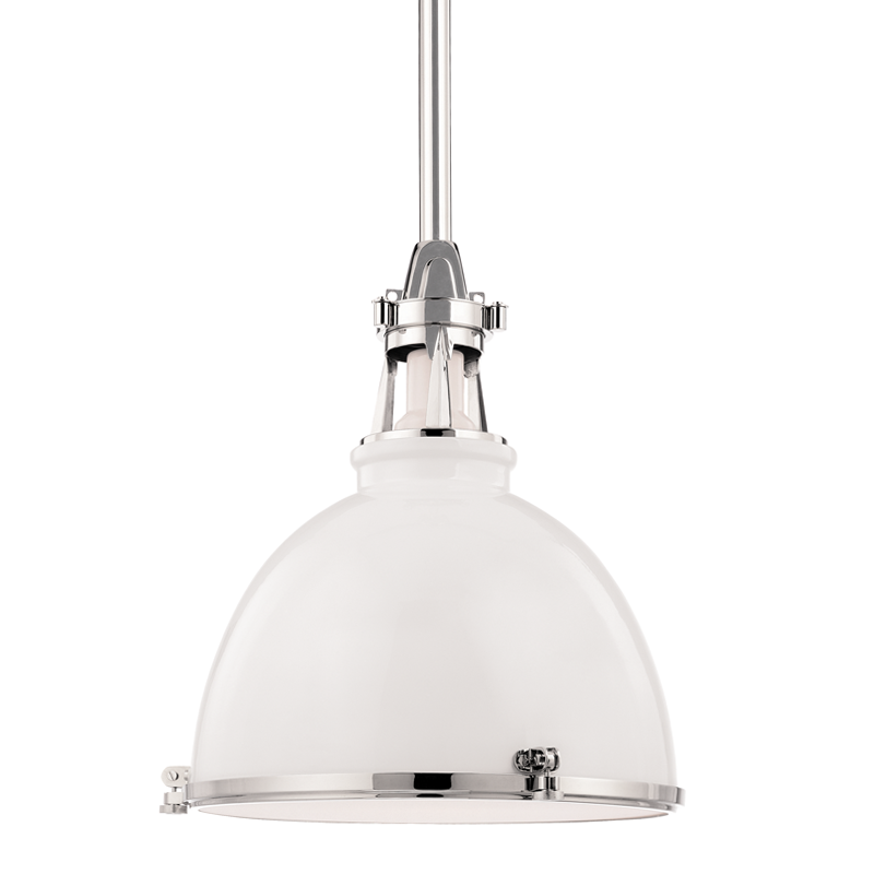 Massena Pendant 21" - White Polished Nickel