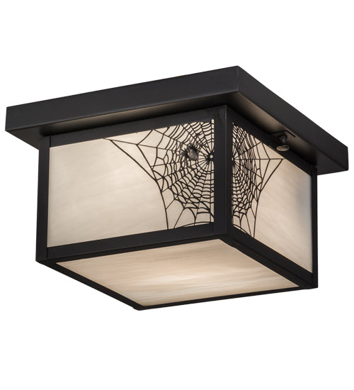 10"Sq Hyde Park Spider Web Flushmount