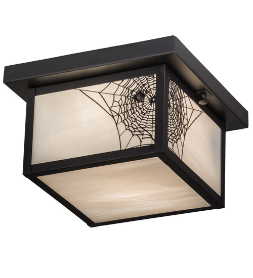 10"Sq Hyde Park Spider Web Flushmount