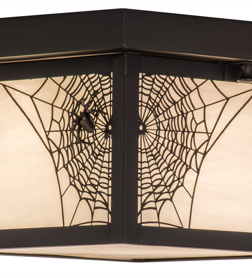 10"Sq Hyde Park Spider Web Flushmount