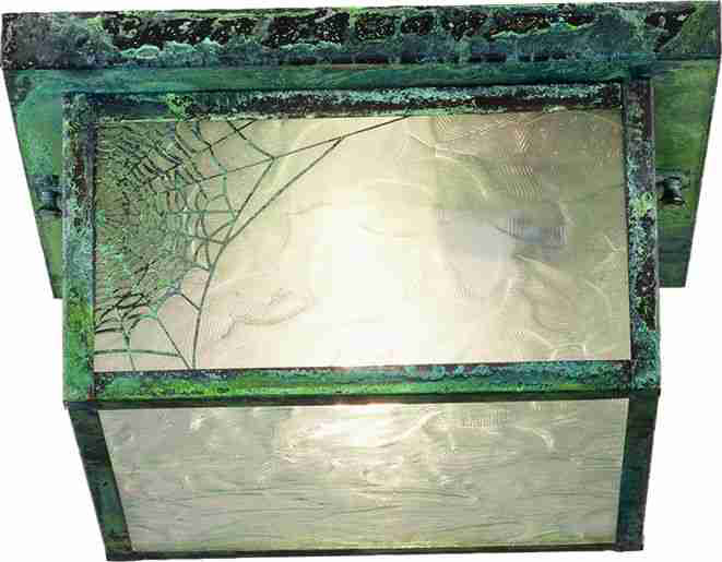 10"Sq Hyde Park Spider Web Flushmount