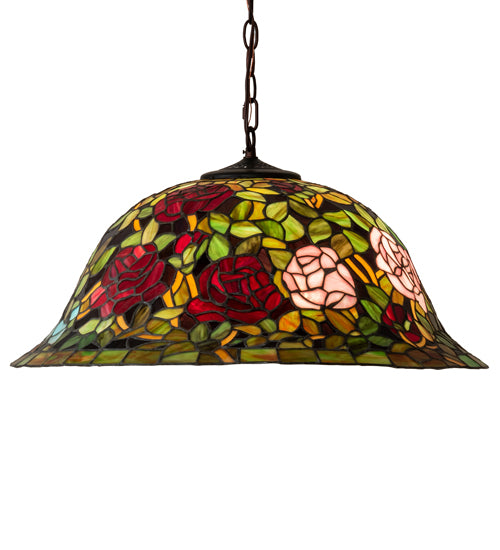 24" Wide Tiffany Rosebush Pendant