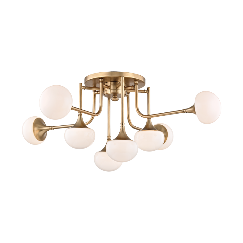 Fleming Semi Flush - Aged Brass