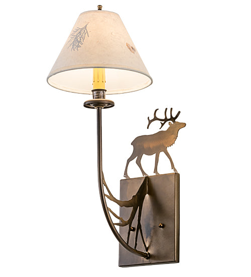 8" Wide Lone Elk Wall Sconce