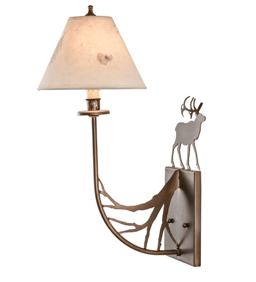 8" Wide Lone Elk Wall Sconce