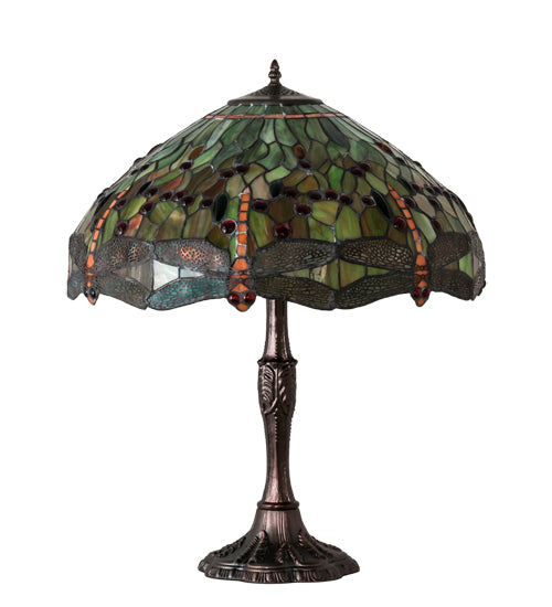 26" High Tiffany Hanginghead Dragonfly Table Lamp