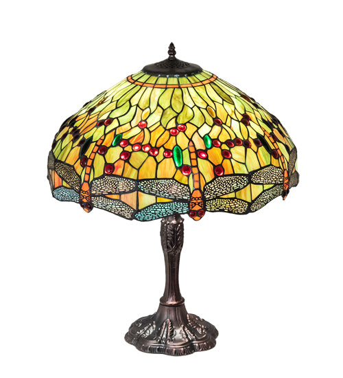 26" High Tiffany Hanginghead Dragonfly Table Lamp