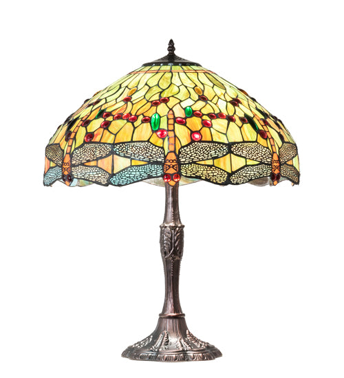 26" High Tiffany Hanginghead Dragonfly Table Lamp