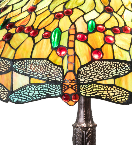 26" High Tiffany Hanginghead Dragonfly Table Lamp