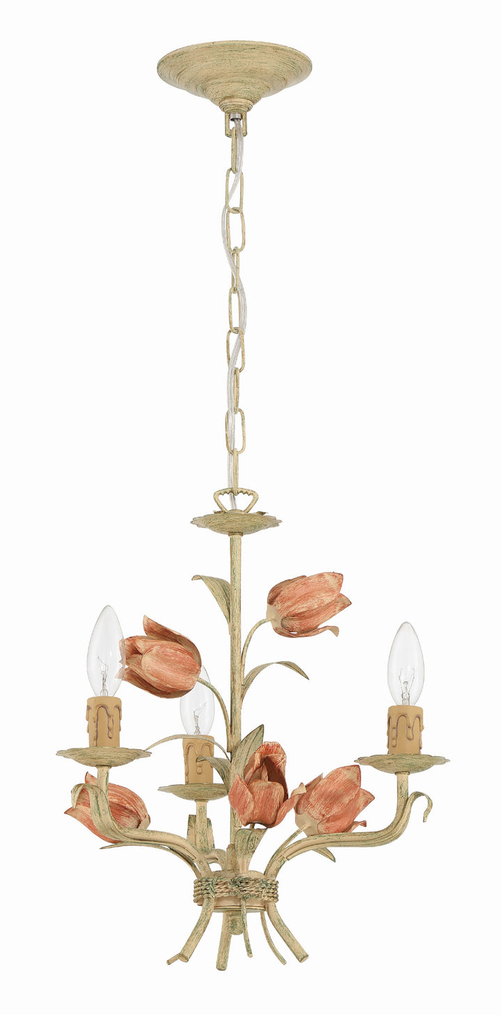 Crystorama Southport 3 Light Sage Rose Mini Chandelier