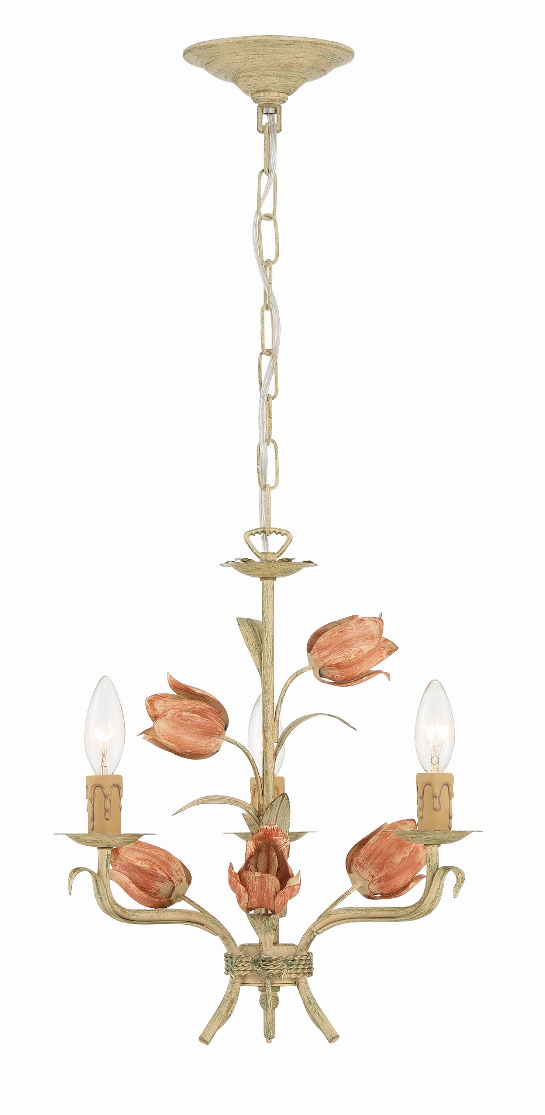 Crystorama Southport 3 Light Sage Rose Mini Chandelier