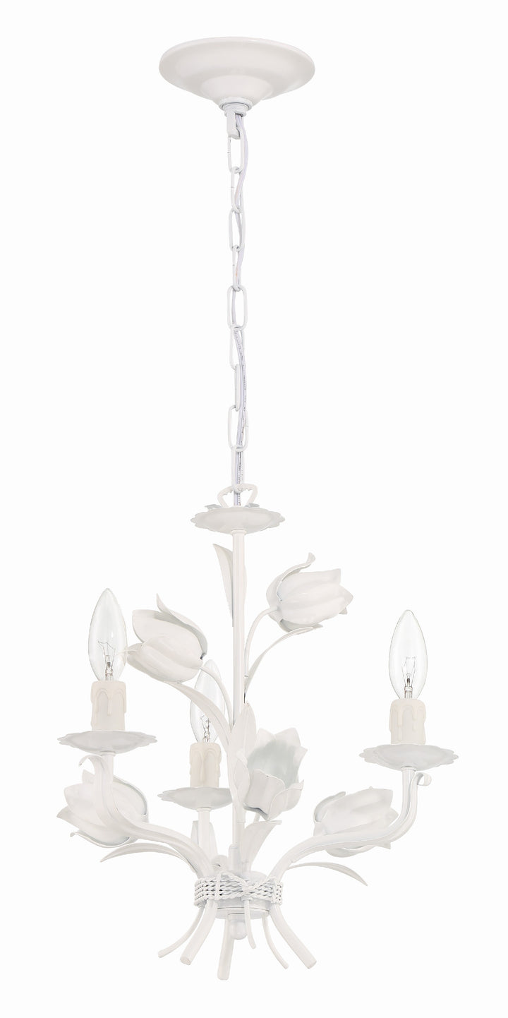 Crystorama Southport 3 Light Wet White Mini Chandelier