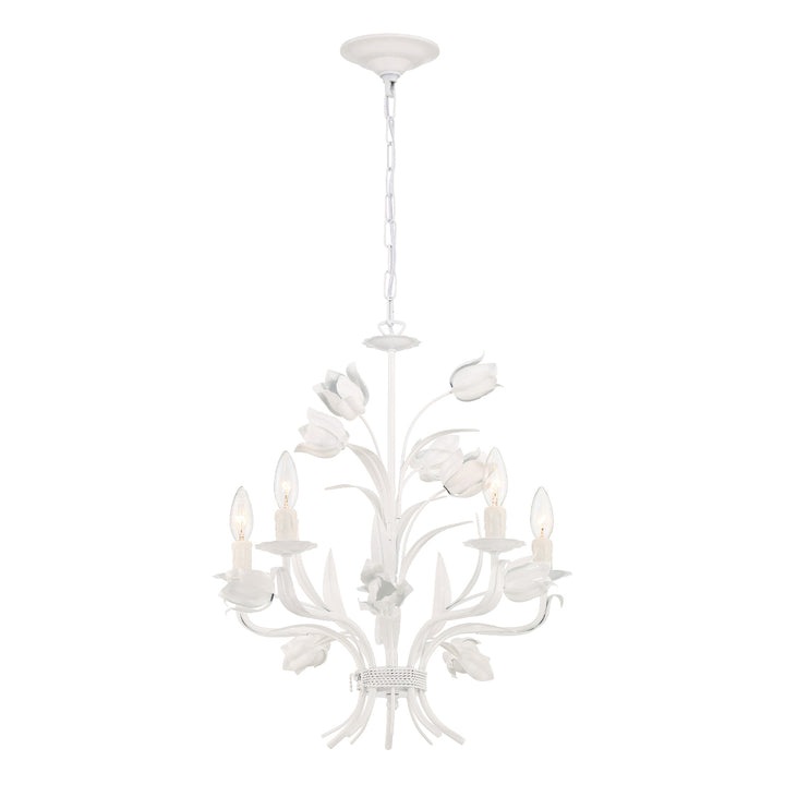 Crystorama Southport 5 Light Wet White Chandelier