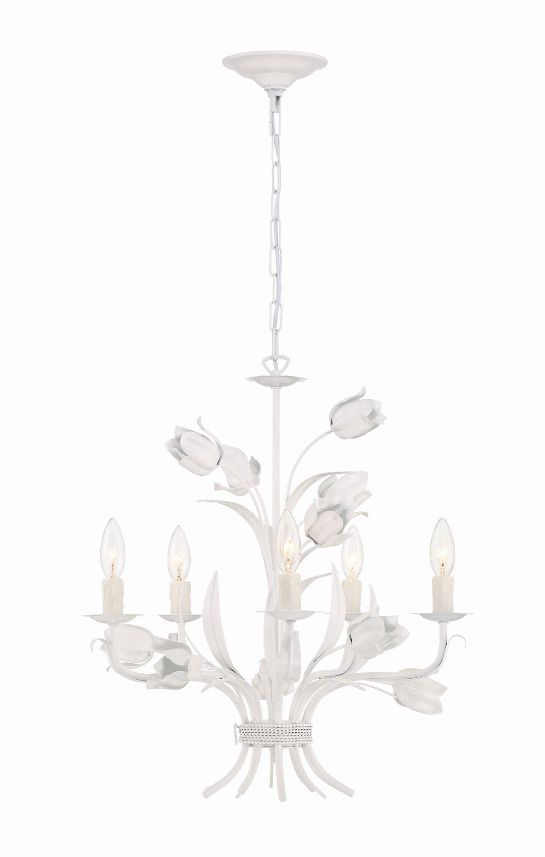 Crystorama Southport 5 Light Wet White Chandelier