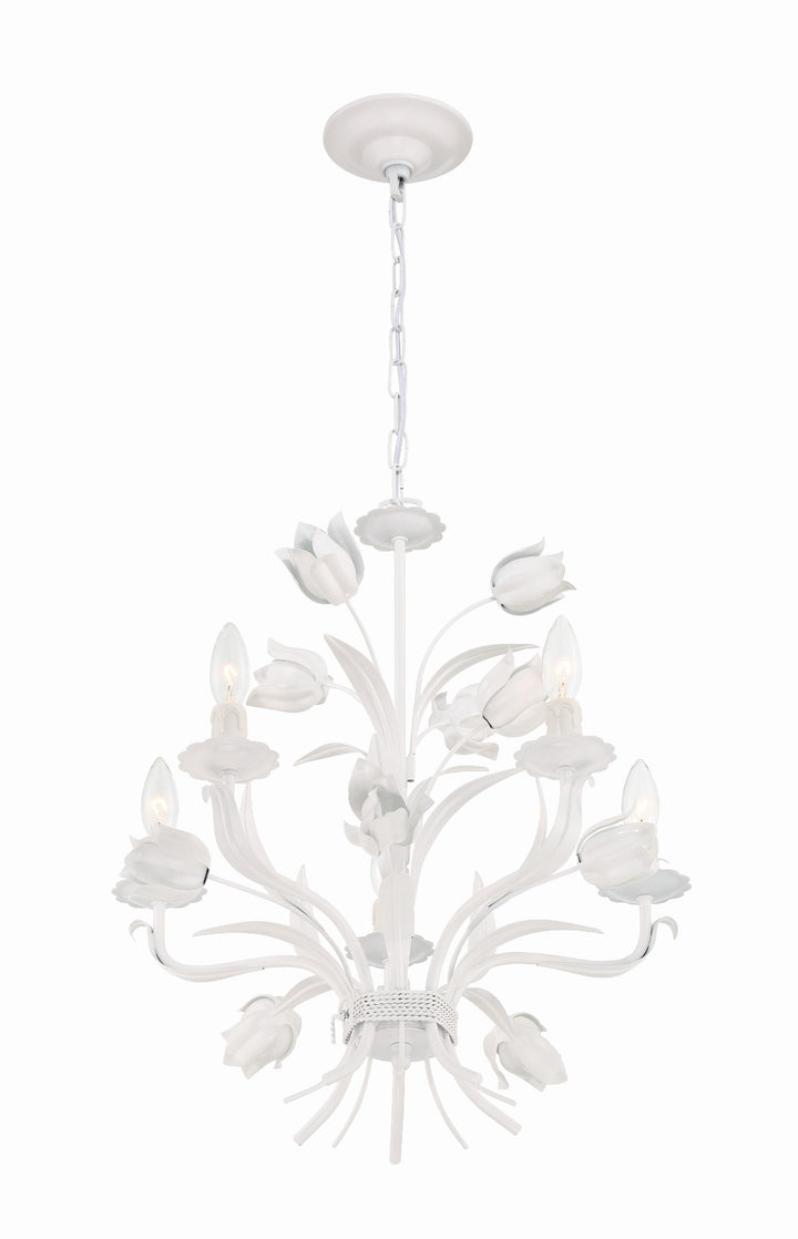 Crystorama Southport 5 Light Wet White Chandelier