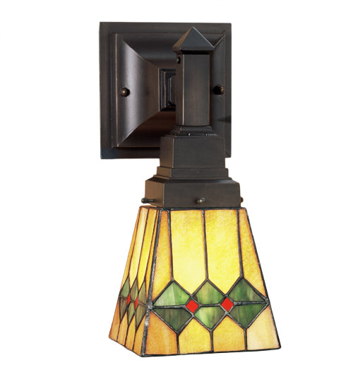 5" Wide Martini Mission Wall Sconce