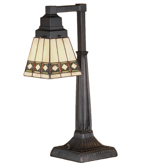 20"H Diamond Band Mission Desk Lamp