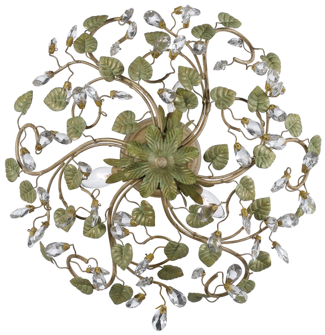 Crystorama Josie 5 Light Champagne Green Tea Semi Flush Mount