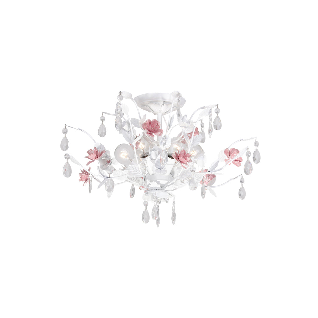 Crystorama Lola 6 Light Wet White Semi Flush Mount