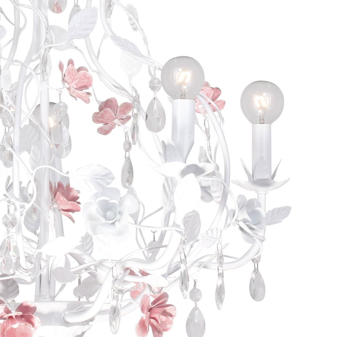 Crystorama Lola 5 Light Wet White Chandelier