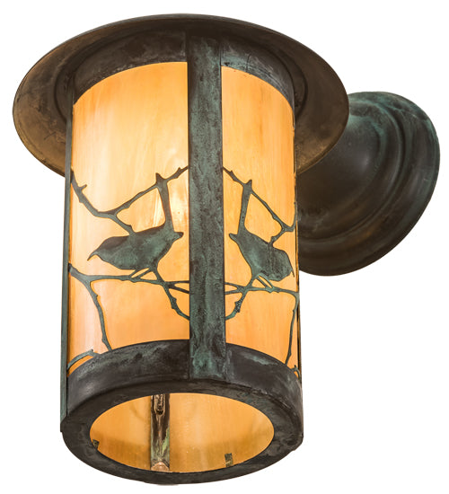 8" Wide Fulton Song Bird Solid Mount Wall Sconce