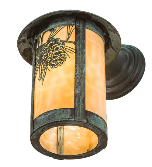 8"W Fulton Winter Pine Solid Mount Wall Sconce