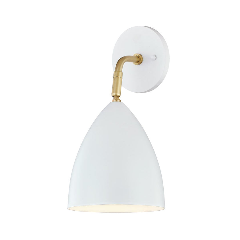 Gia Wall Sconce - Aged Brass/White