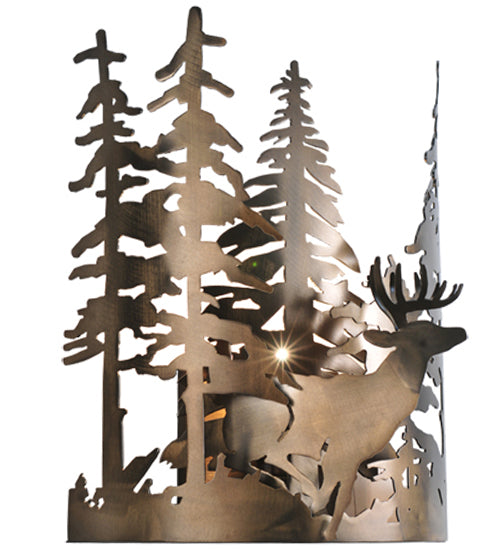 11"W Deer Through The Trees Wall Sconce