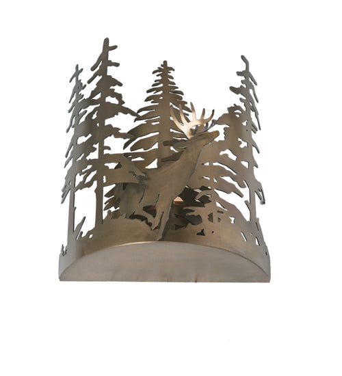 11"W Deer Through The Trees Wall Sconce