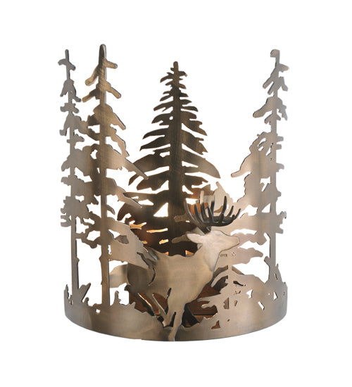 11"W Deer Through The Trees Wall Sconce