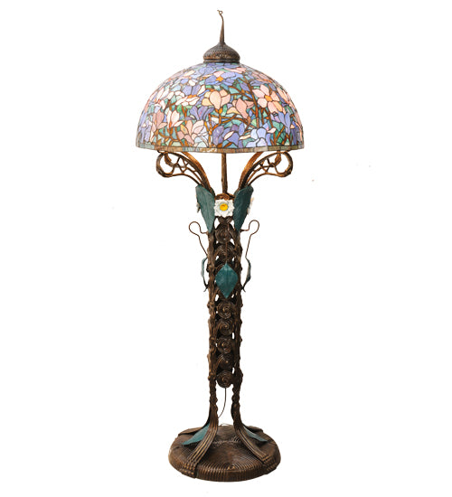 73"H Tiffany Magnolia Nouveau Floral Floor Lamp