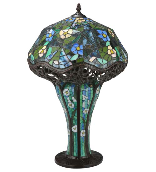 23.5"H Tiffany Cobweb Mosaic Base Table Lamp