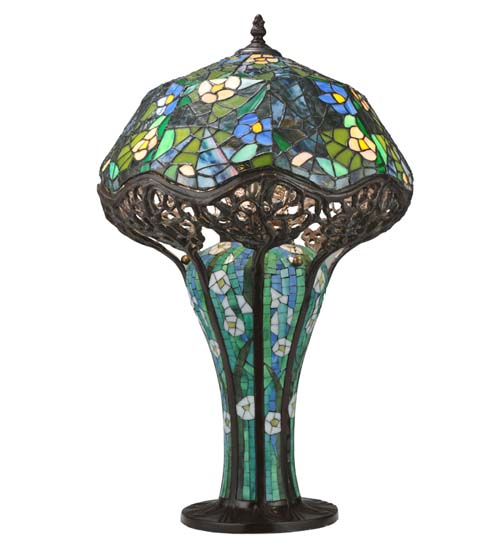 23.5"H Tiffany Cobweb Mosaic Base Table Lamp