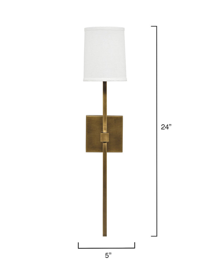 Minerva Wall Sconce-Antique Brass-White