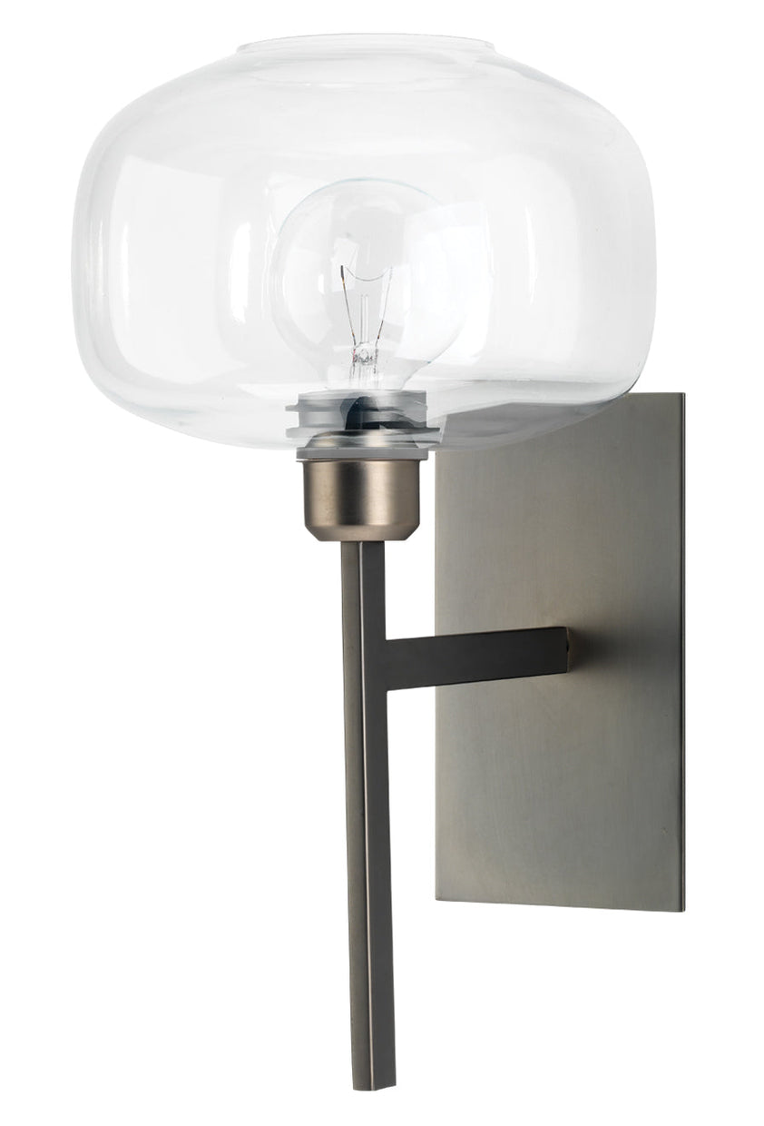 Scando Mod Sconce-Gunmetal-Clear Glass