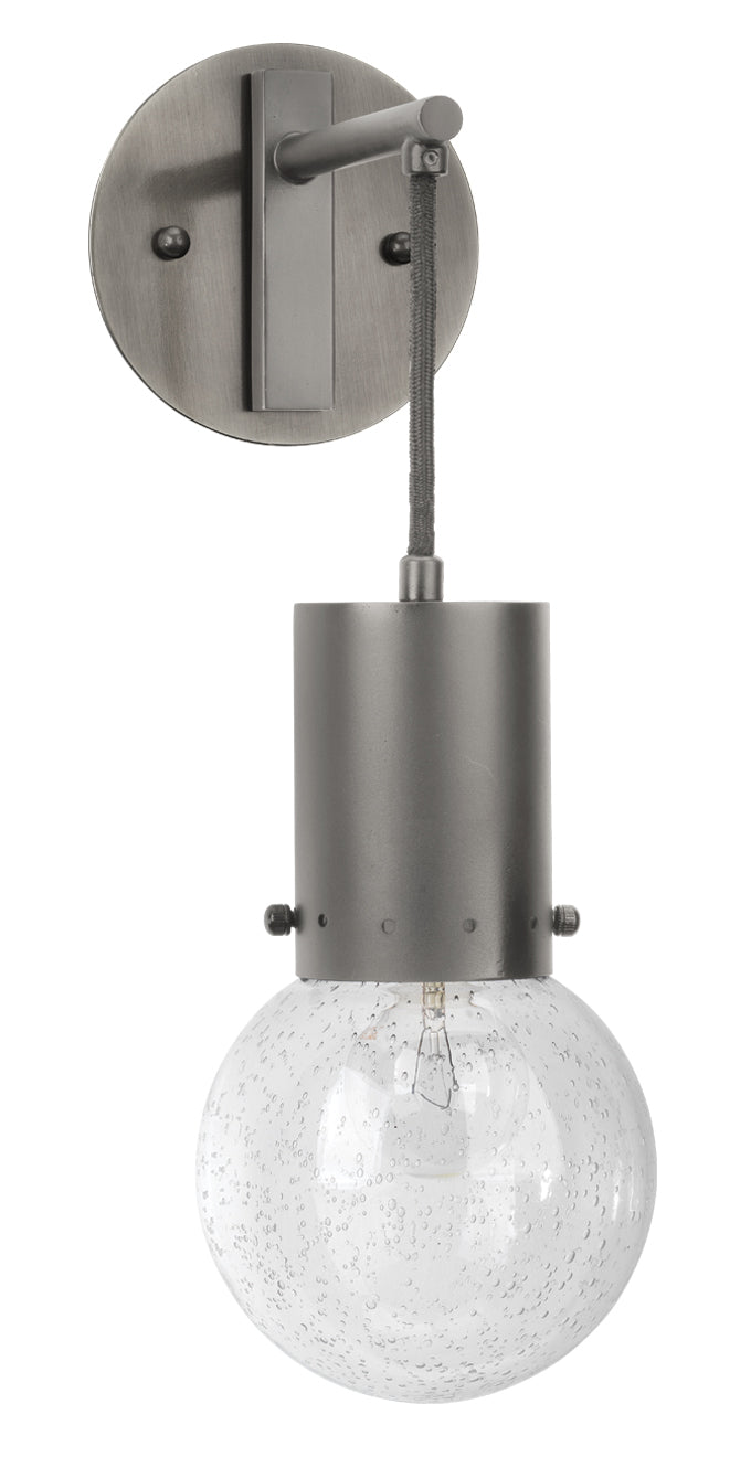 Strada Pendant Sconce-Gunmetal-Clear Glass