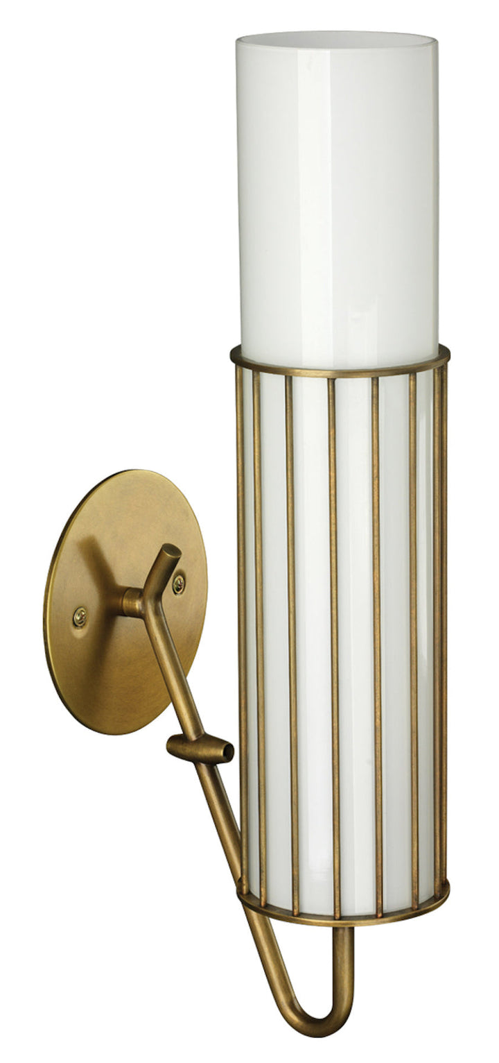 Torino Wall Sconce-Antique Brass-White