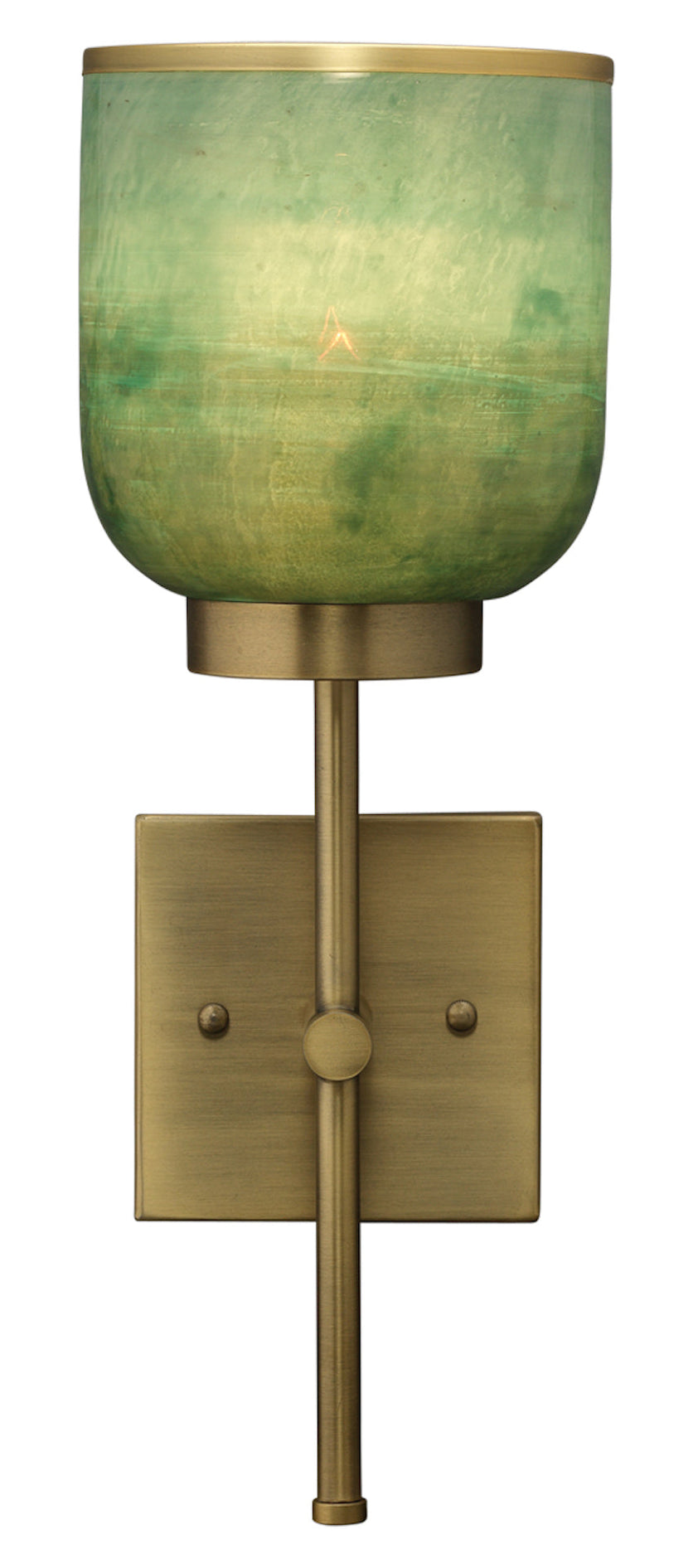 Vapor Single Sconce-Antique Brass-Aqua Metallic Glass