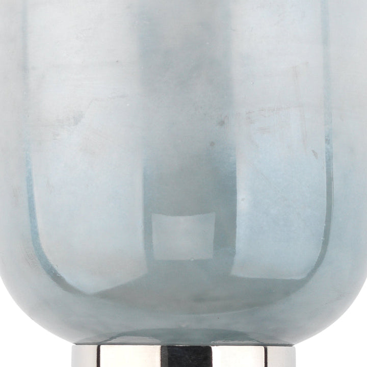 Vapor Single Wall Sconce-Nickel-Opal Blue Metallic Glass