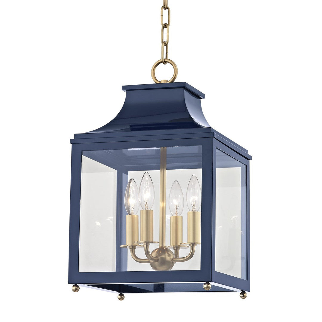 Leigh Pendant 18" - Aged Brass/Navy